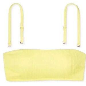 New Shade & Shore Yellow Bandeau Convertible Bikini Top Size 36C NWT